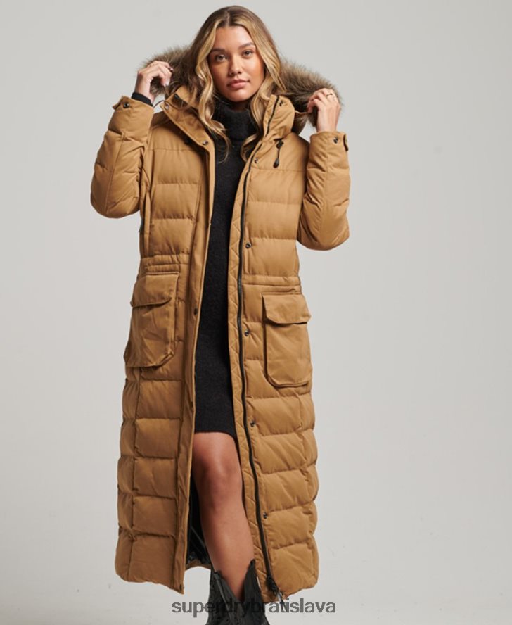 Superdry ženy Expedičný kabát parka z mikrovlákna 6B4ZTR5547 oblečenie hnedá