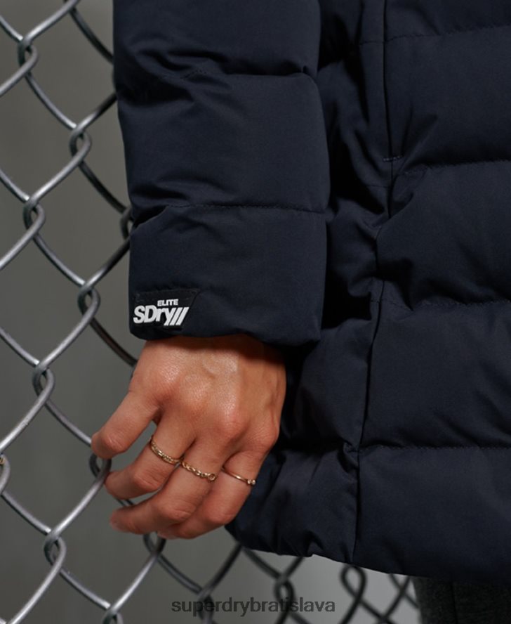 Superdry ženy arktický vysoký puffer kabát 6B4ZTR5655 oblečenie námorníctvo