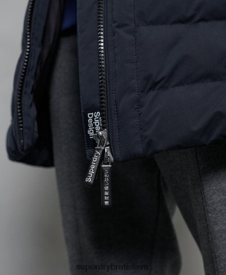 Superdry ženy arktický vysoký puffer kabát 6B4ZTR5655 oblečenie námorníctvo