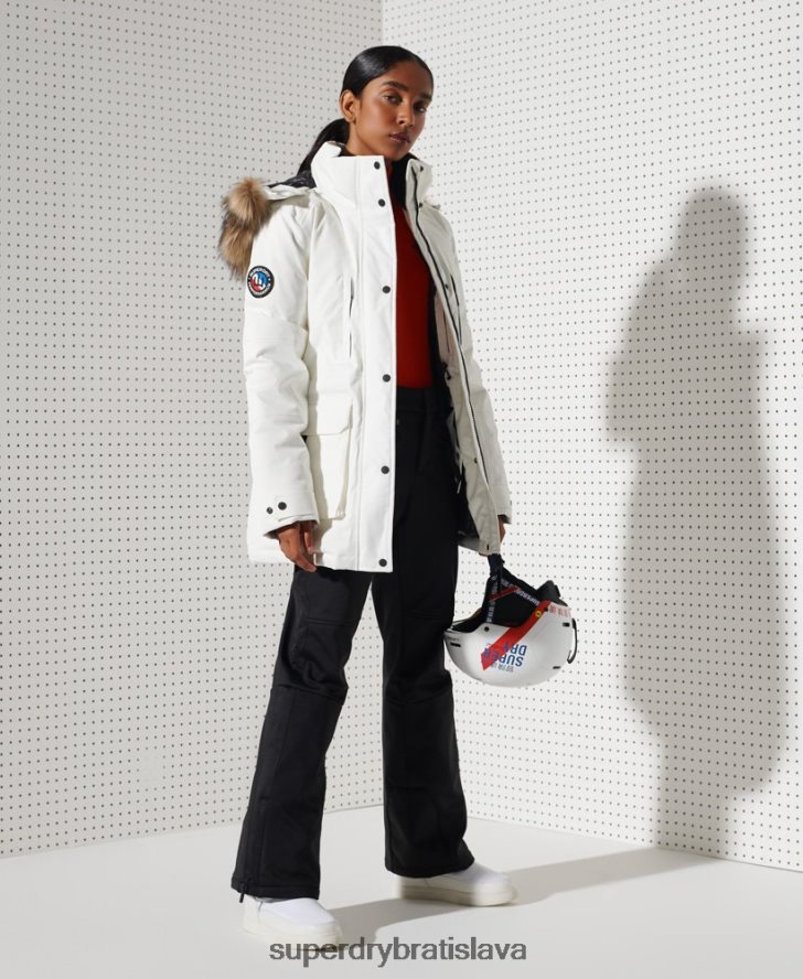 Superdry ženy bunda everest down snow parka 6B4ZTR5487 oblečenie biely