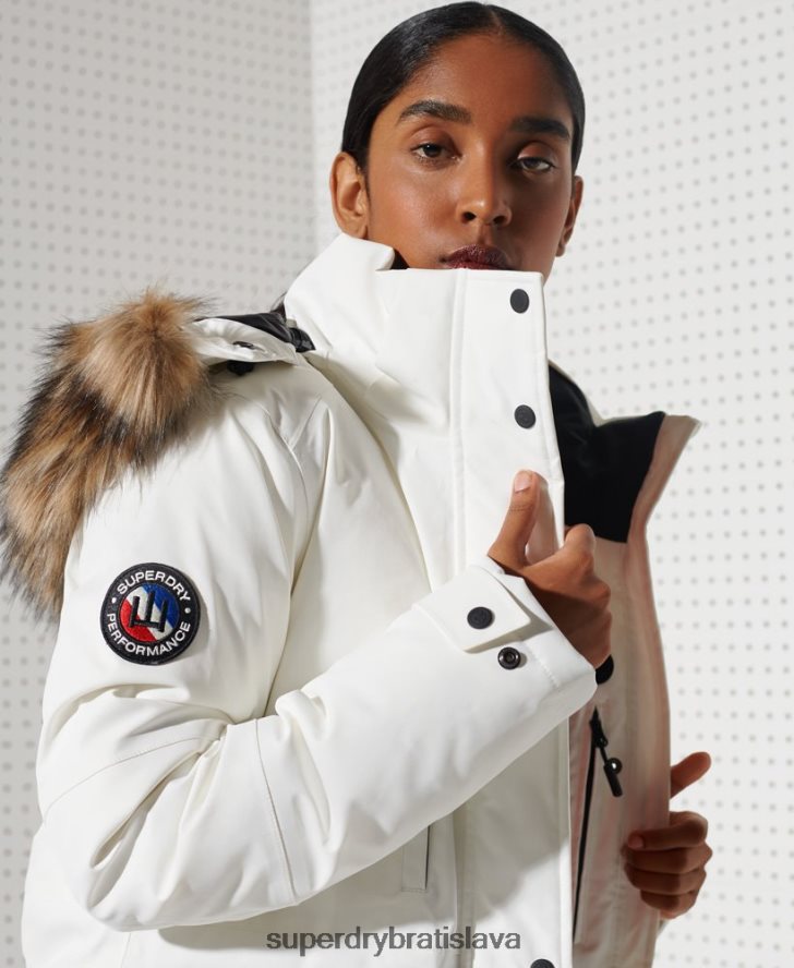 Superdry ženy bunda everest down snow parka 6B4ZTR5487 oblečenie biely