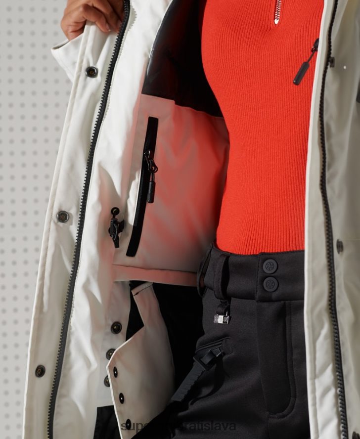 Superdry ženy bunda everest down snow parka 6B4ZTR5487 oblečenie biely