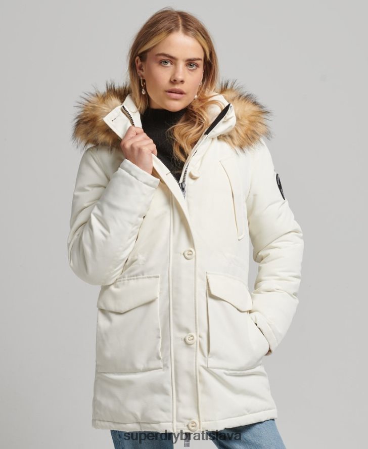 Superdry ženy bunda everest parka 6B4ZTR3604 oblečenie biely