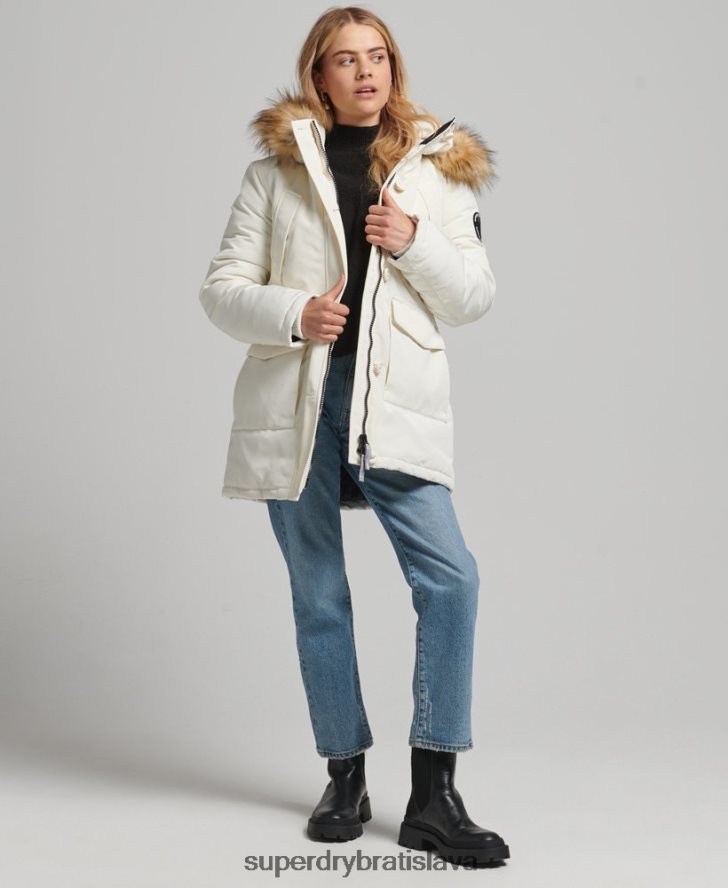 Superdry ženy bunda everest parka 6B4ZTR3604 oblečenie biely