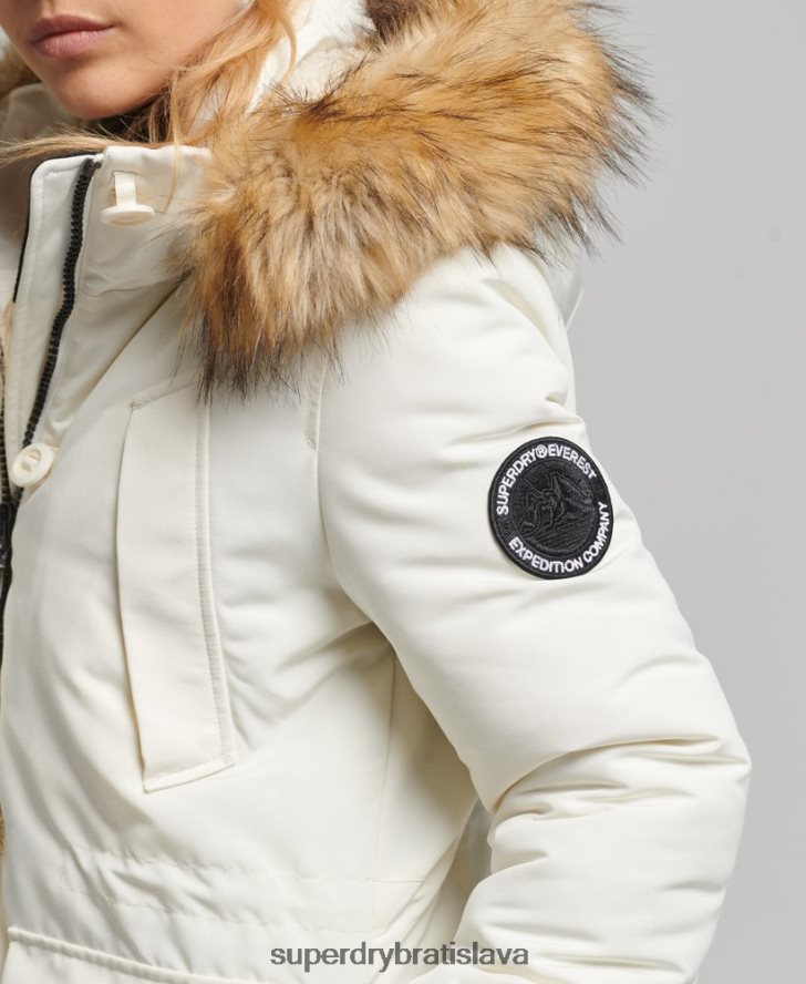 Superdry ženy bunda everest parka 6B4ZTR3604 oblečenie biely