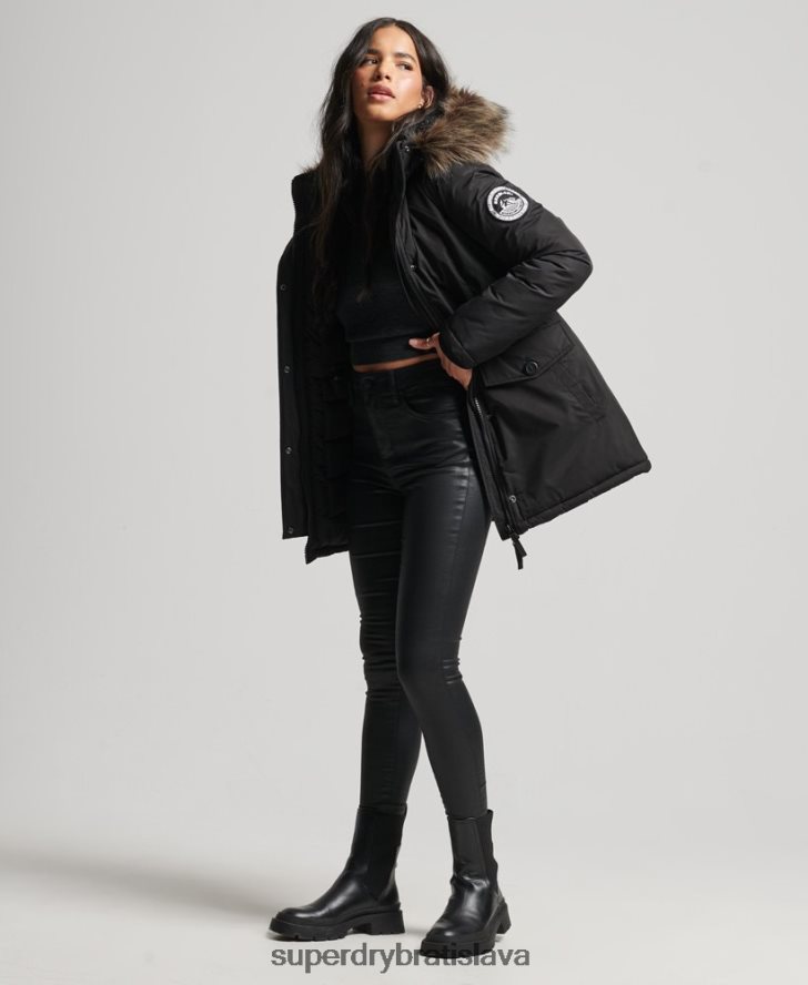 Superdry ženy bunda parka Ashley Everest 6B4ZTR5415 oblečenie čierna