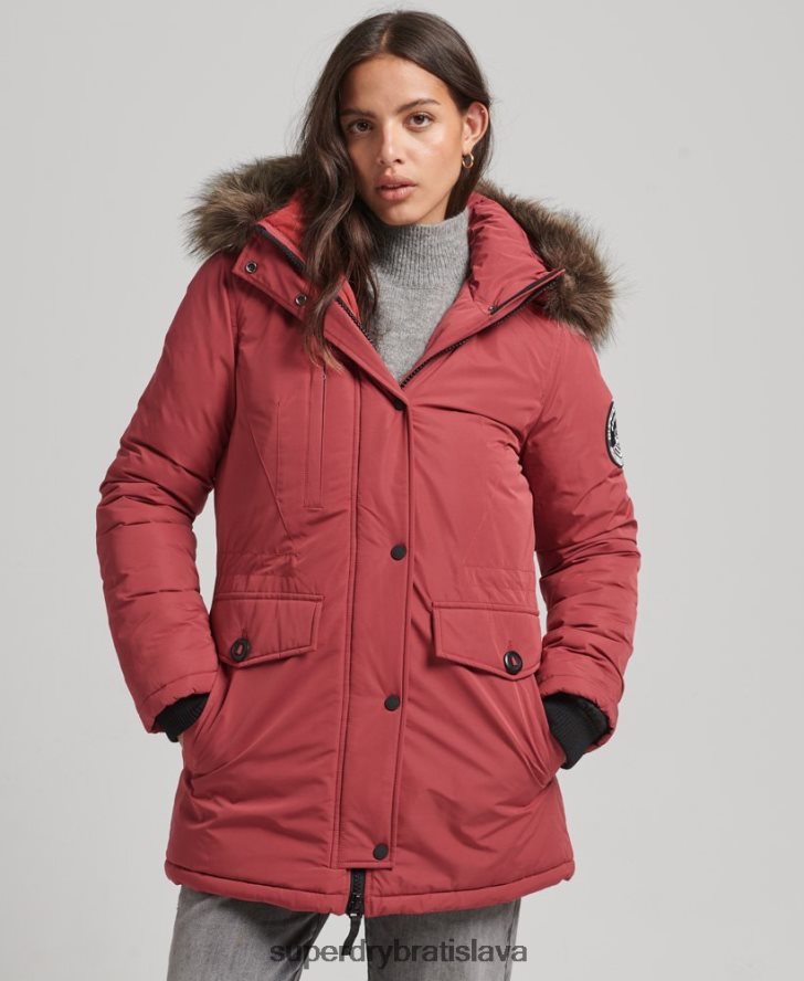 Superdry ženy bunda parka Ashley Everest 6B4ZTR5466 oblečenie červená