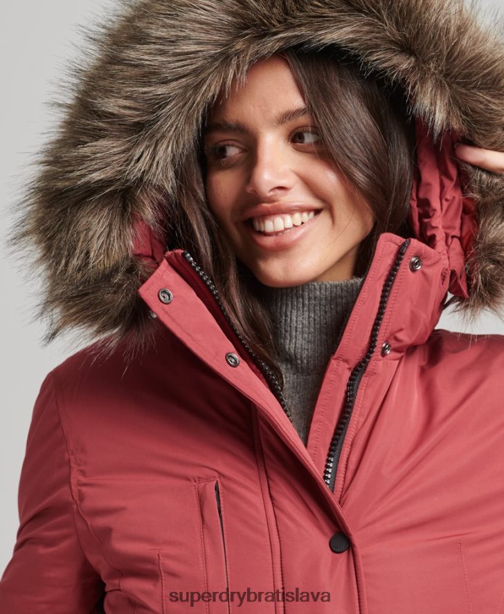 Superdry ženy bunda parka Ashley Everest 6B4ZTR5466 oblečenie červená