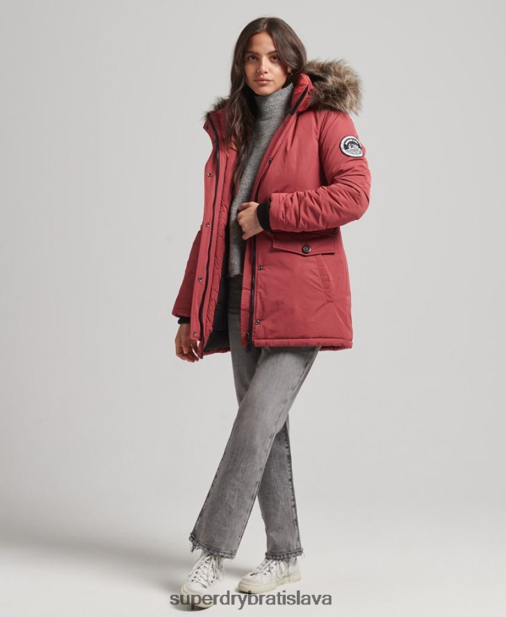 Superdry ženy bunda parka Ashley Everest 6B4ZTR5466 oblečenie červená