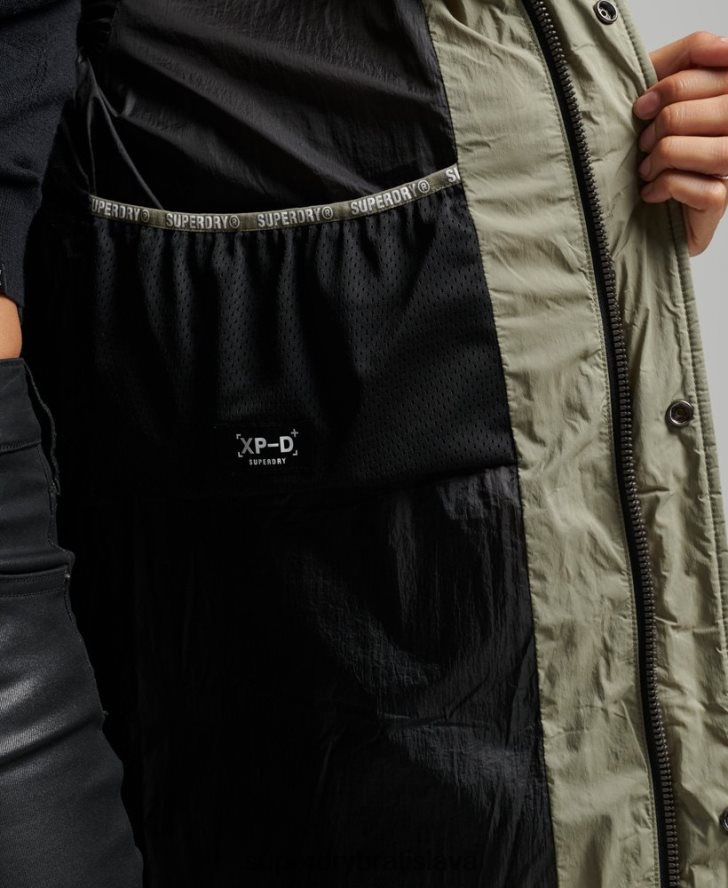 Superdry ženy cocoon longline puffer coat 6B4ZTR5451 oblečenie kaki