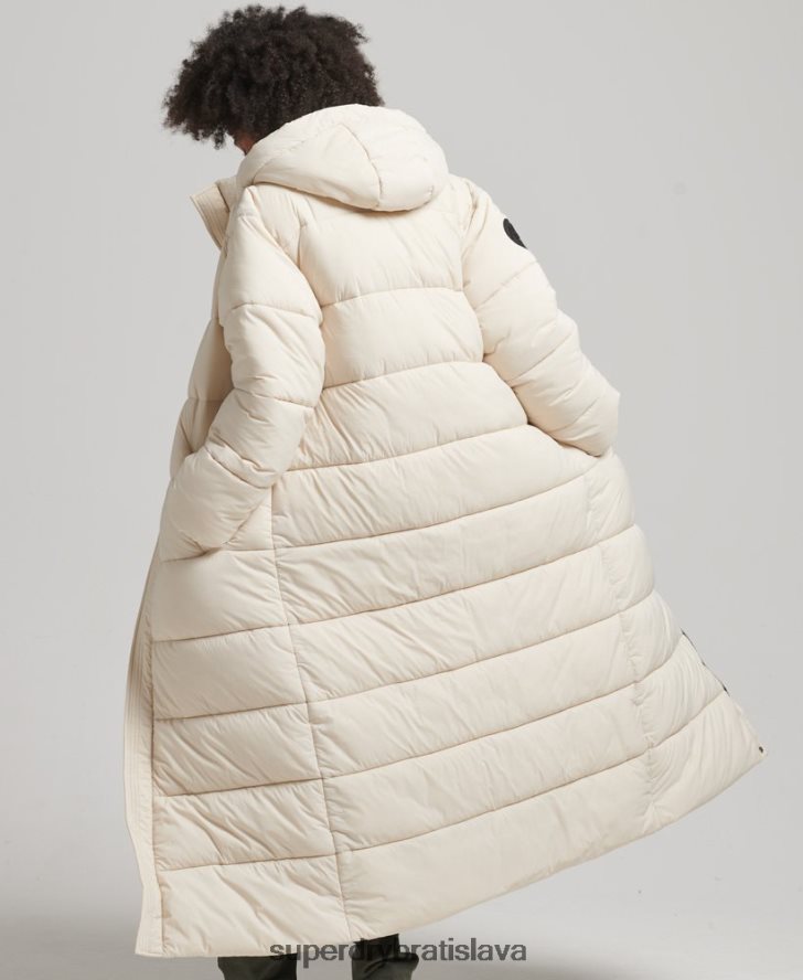 Superdry ženy cocoon longline puffer coat 6B4ZTR5470 oblečenie krém