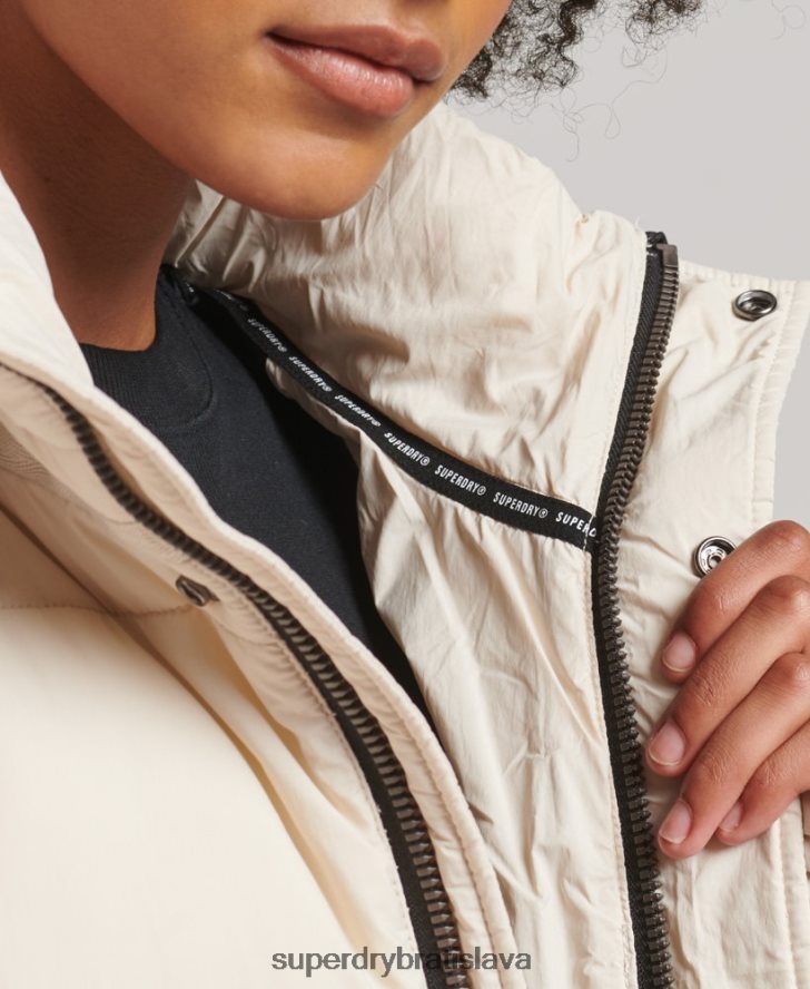 Superdry ženy cocoon longline puffer coat 6B4ZTR5470 oblečenie krém