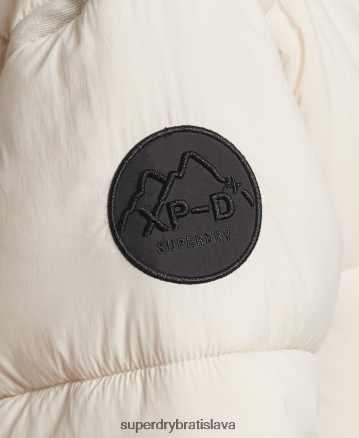 Superdry ženy cocoon longline puffer coat 6B4ZTR5470 oblečenie krém