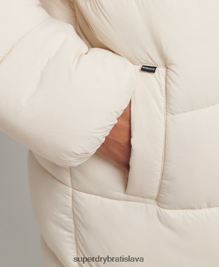Superdry ženy cocoon longline puffer coat 6B4ZTR5470 oblečenie krém