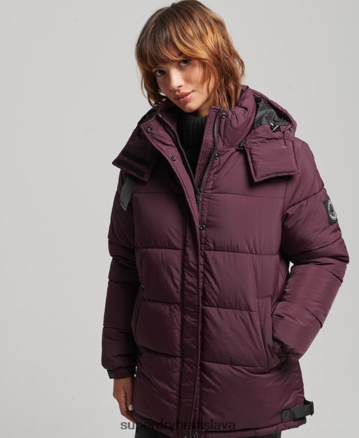 Superdry ženy expedičný kokon vatovaný kabát 6B4ZTR3624 oblečenie červená