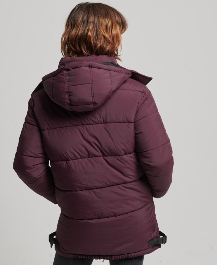 Superdry ženy expedičný kokon vatovaný kabát 6B4ZTR3624 oblečenie červená