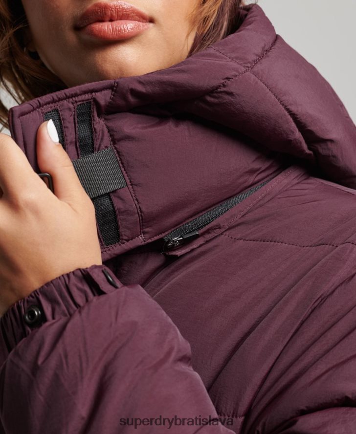 Superdry ženy expedičný kokon vatovaný kabát 6B4ZTR3624 oblečenie červená