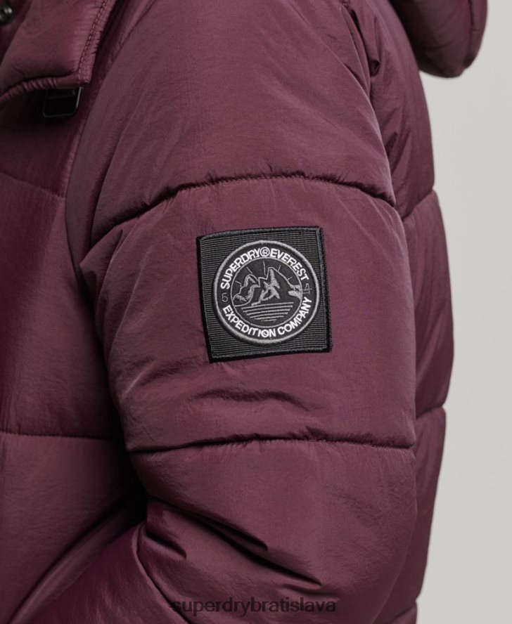Superdry ženy expedičný kokon vatovaný kabát 6B4ZTR3624 oblečenie červená