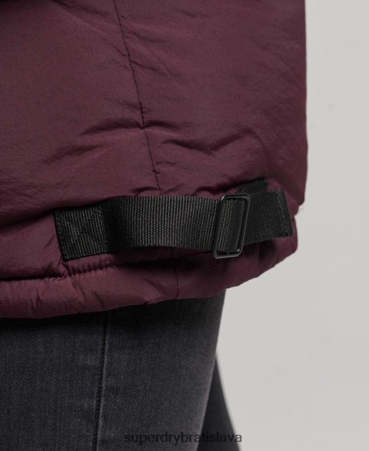 Superdry ženy expedičný kokon vatovaný kabát 6B4ZTR3624 oblečenie červená
