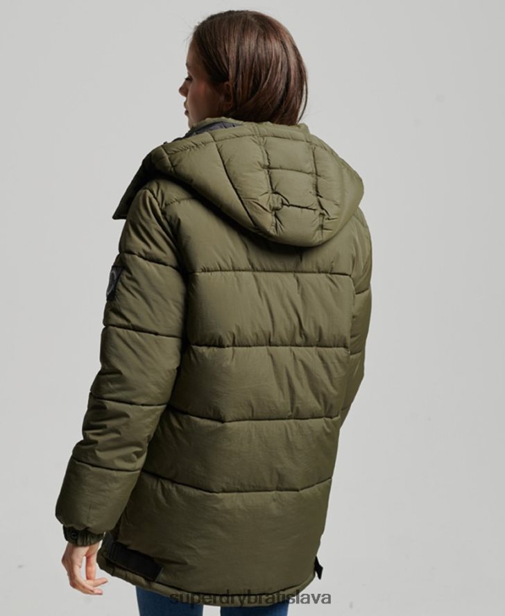 Superdry ženy expedičný kokon vatovaný kabát 6B4ZTR3644 oblečenie kaki