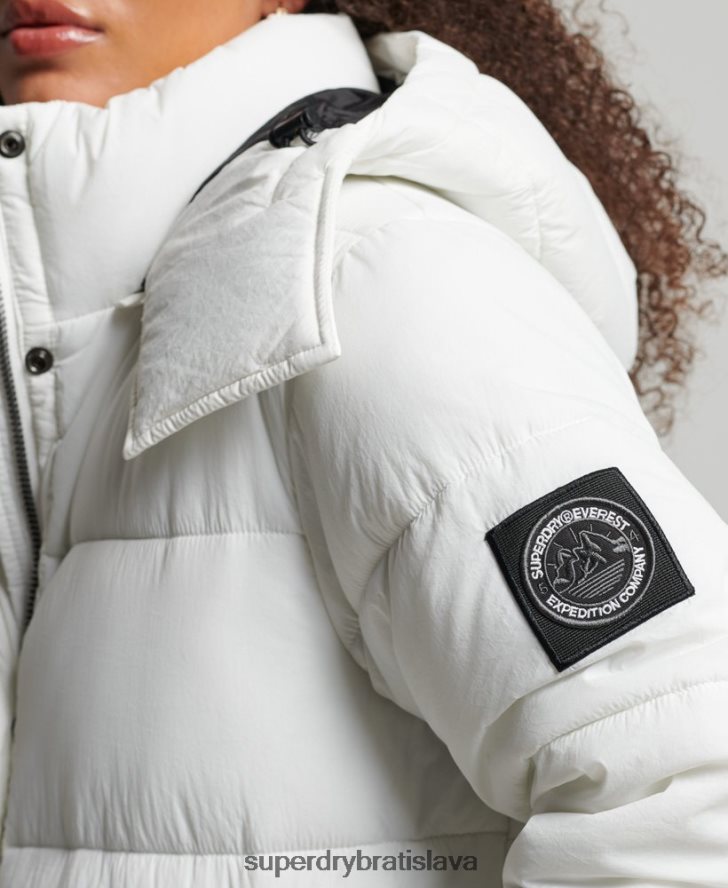 Superdry ženy expedičný kokon vatovaný kabát 6B4ZTR3791 oblečenie biely