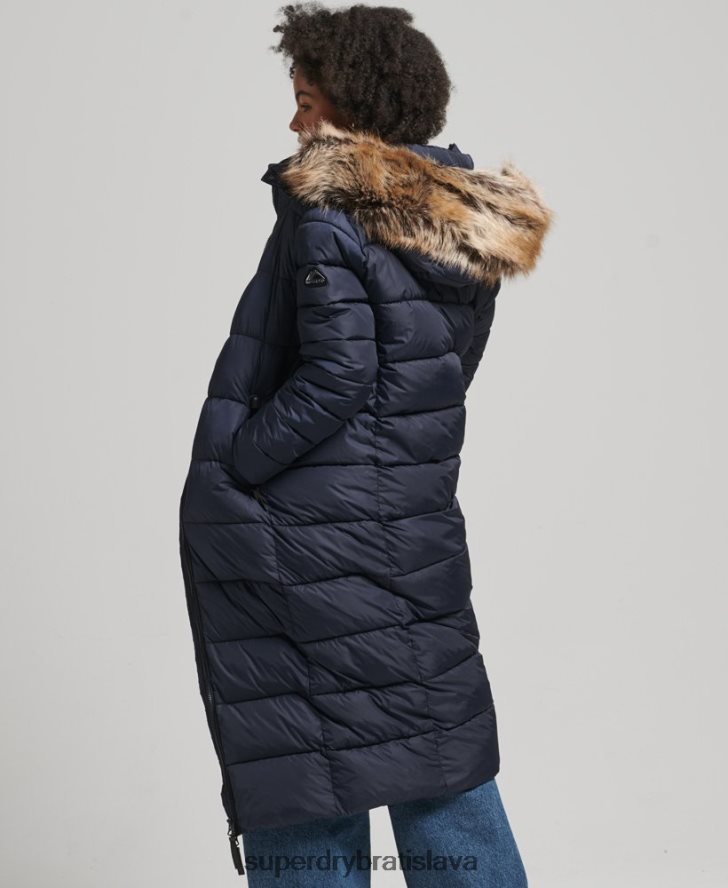 Superdry ženy horský kabát fuji longline s kapucňou 6B4ZTR5651 oblečenie námorníctvo