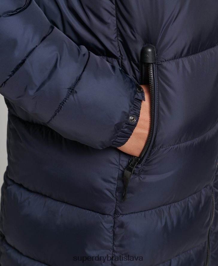 Superdry ženy horský kabát fuji longline s kapucňou 6B4ZTR5651 oblečenie námorníctvo
