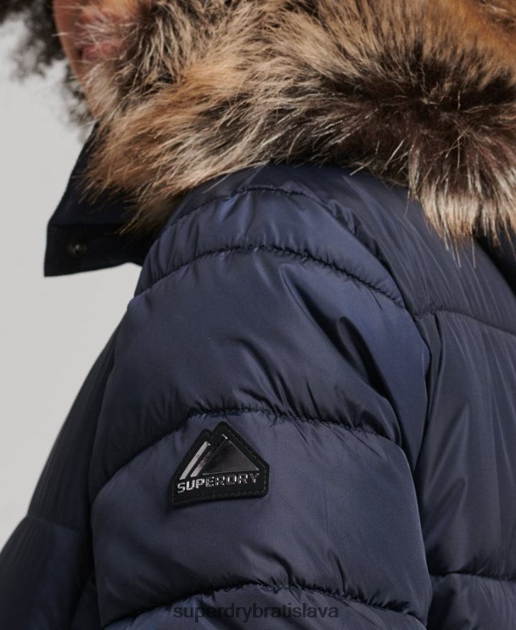 Superdry ženy horský kabát fuji longline s kapucňou 6B4ZTR5651 oblečenie námorníctvo