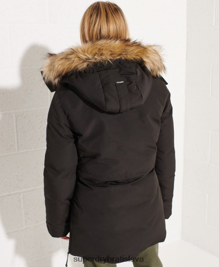 Superdry ženy kódový kabát parka Everest 6B4ZTR5537 oblečenie čierna