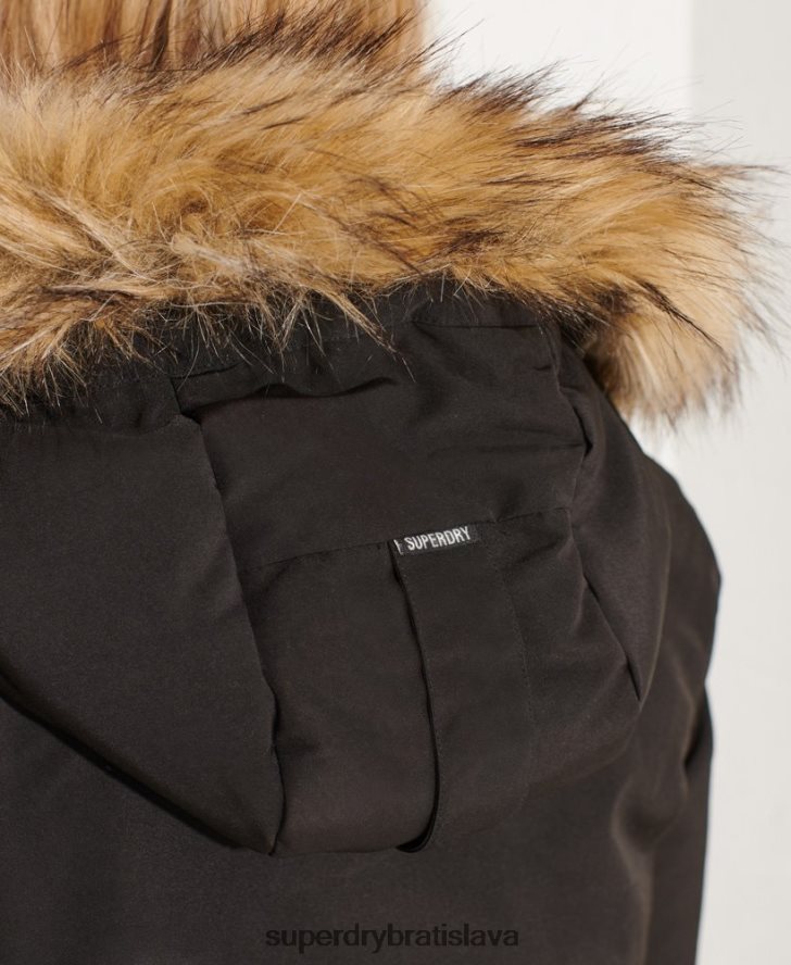 Superdry ženy kódový kabát parka Everest 6B4ZTR5537 oblečenie čierna