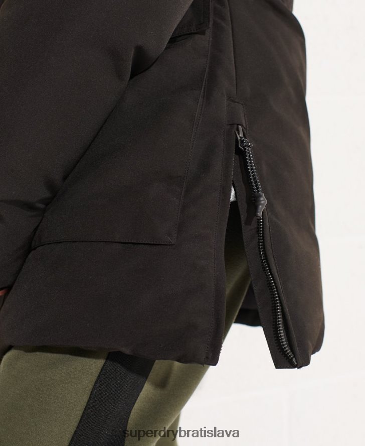 Superdry ženy kódový kabát parka Everest 6B4ZTR5537 oblečenie čierna