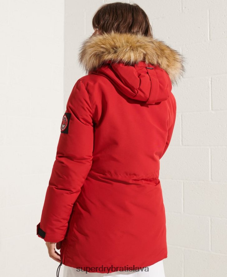 Superdry ženy kódový kabát parka Everest 6B4ZTR5589 oblečenie červená