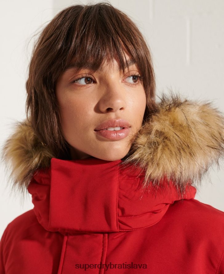Superdry ženy kódový kabát parka Everest 6B4ZTR5589 oblečenie červená