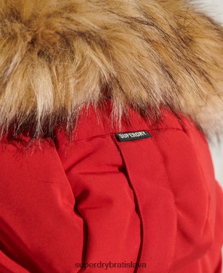 Superdry ženy kódový kabát parka Everest 6B4ZTR5589 oblečenie červená