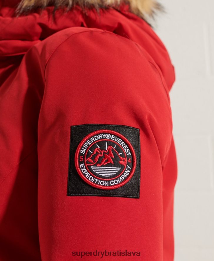 Superdry ženy kódový kabát parka Everest 6B4ZTR5589 oblečenie červená