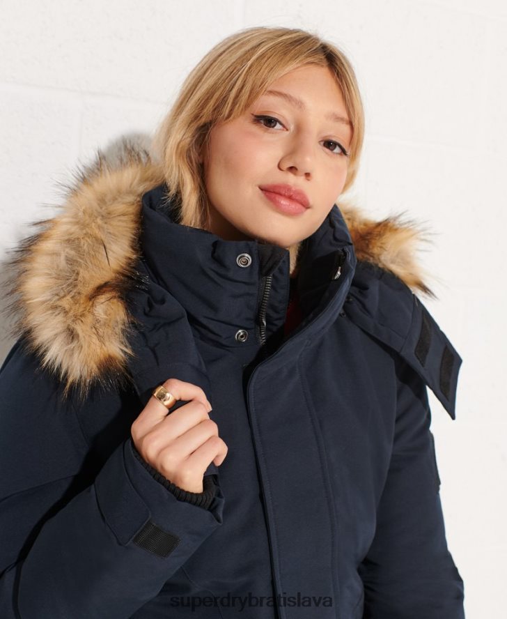 Superdry ženy kódový kabát parka Everest 6B4ZTR5590 oblečenie námorníctvo
