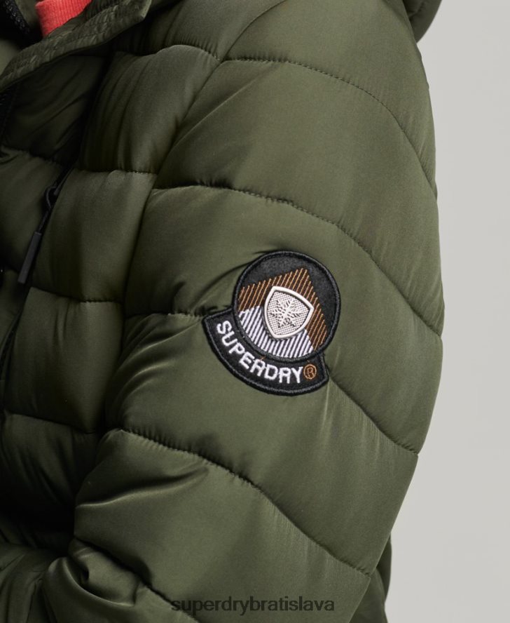 Superdry ženy kabát super longline fuji 6B4ZTR3649 oblečenie kaki