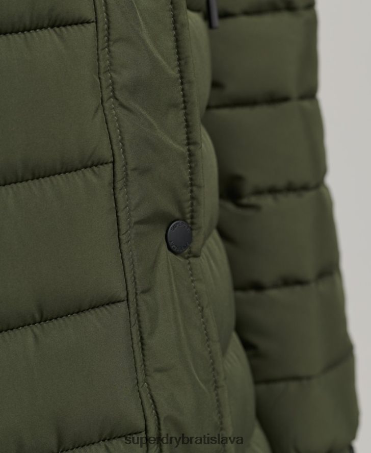 Superdry ženy kabát super longline fuji 6B4ZTR3649 oblečenie kaki