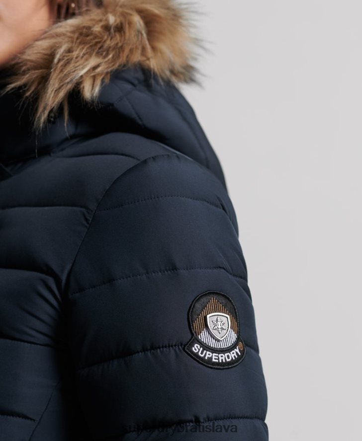 Superdry ženy kabát super longline fuji 6B4ZTR3816 oblečenie námorníctvo