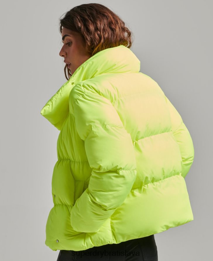 Superdry ženy krátky pufer kabát 6B4ZTR5498 oblečenie zelená
