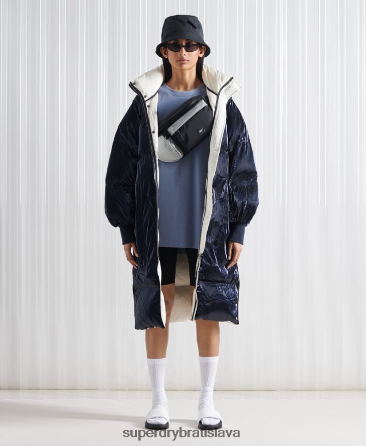 Superdry ženy limitovaná edícia sdx obojstranný páperový kabát 6B4ZTR5627 oblečenie krém