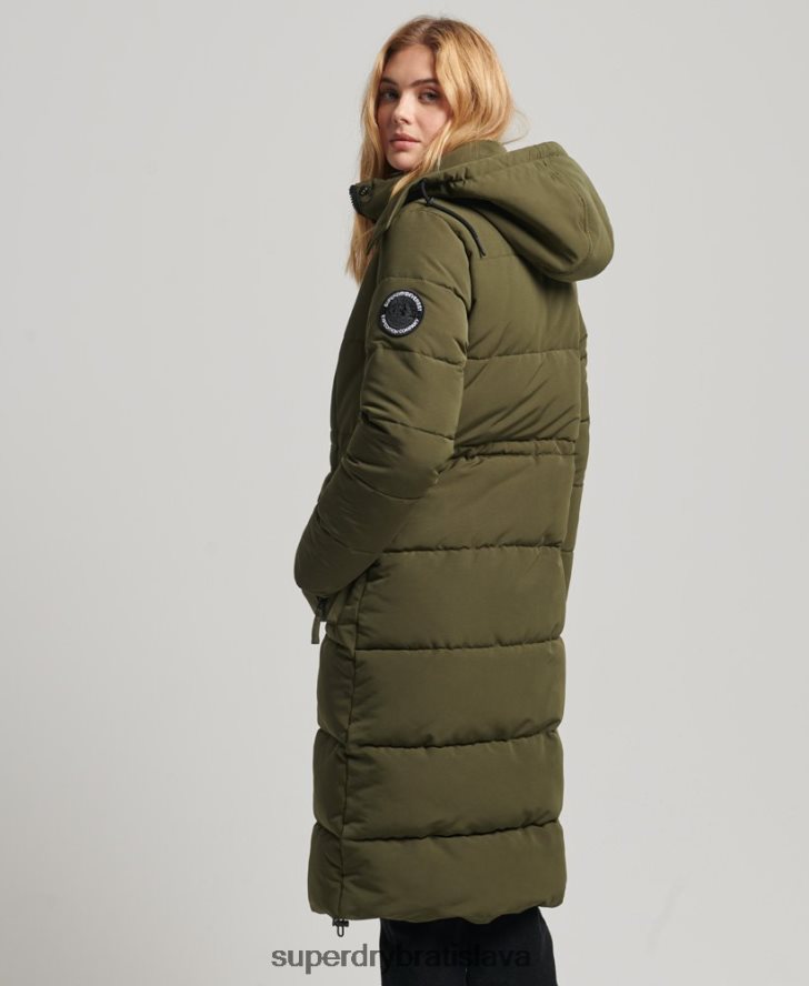 Superdry ženy longline everest kabát 6B4ZTR5688 oblečenie zelená