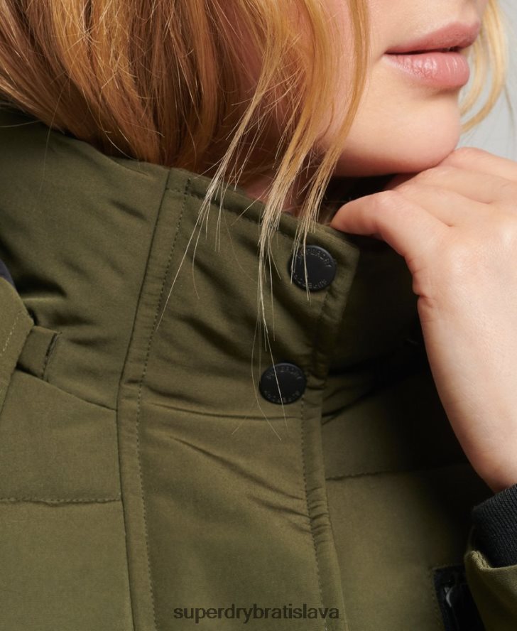 Superdry ženy longline everest kabát 6B4ZTR5688 oblečenie zelená