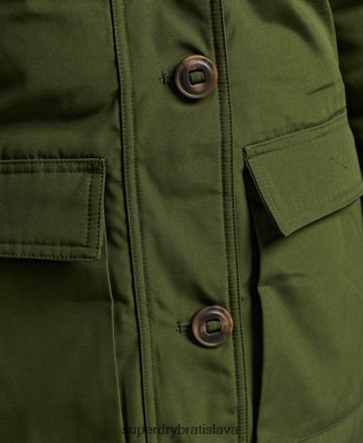 Superdry ženy páperový kabát z umelej kožušiny s kapucňou 6B4ZTR3775 oblečenie zelená