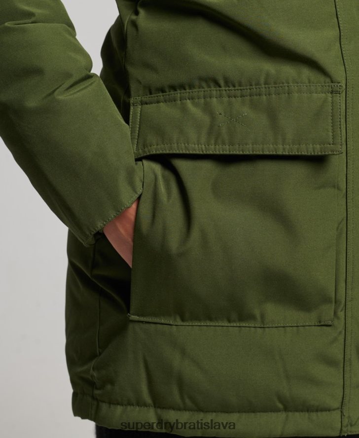 Superdry ženy páperový kabát z umelej kožušiny s kapucňou 6B4ZTR3775 oblečenie zelená