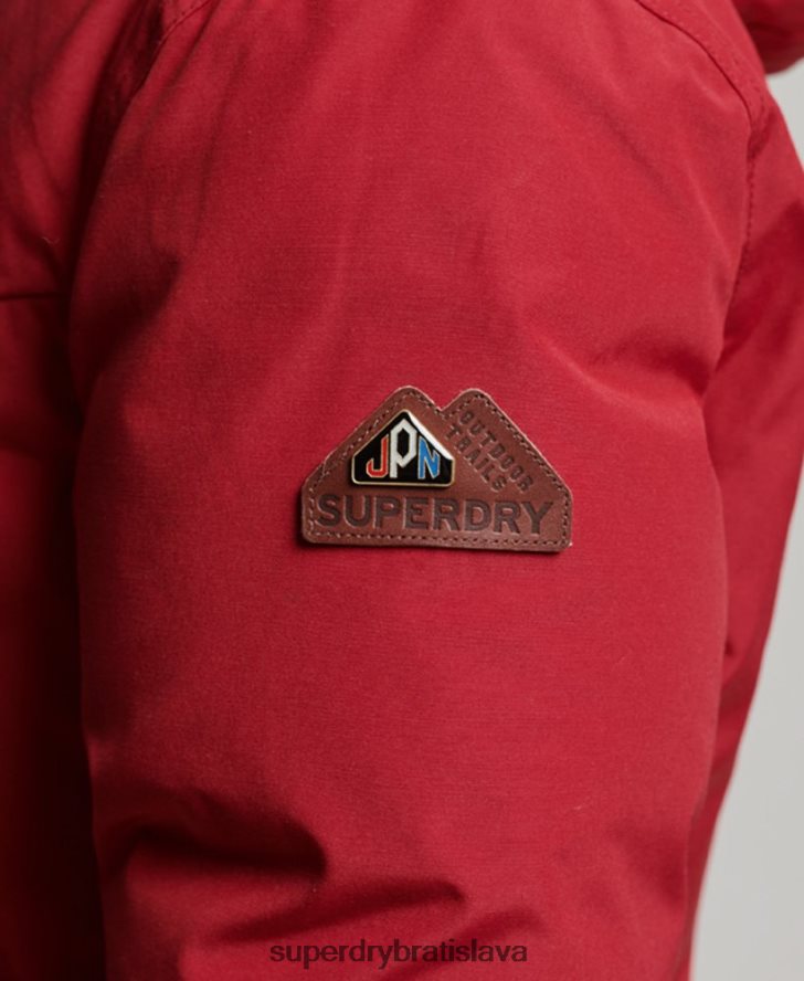 Superdry ženy páperový kabát z umelej kožušiny s kapucňou 6B4ZTR3776 oblečenie červená