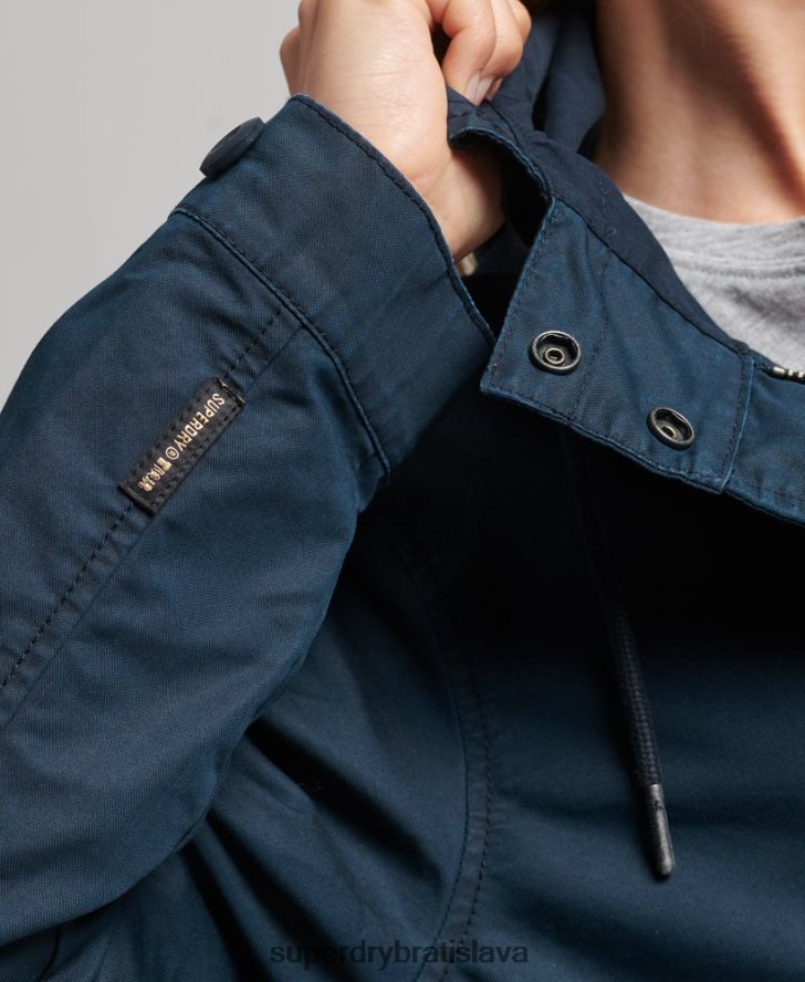 Superdry ženy poľný kabát parka 6B4ZTR3545 oblečenie námorníctvo
