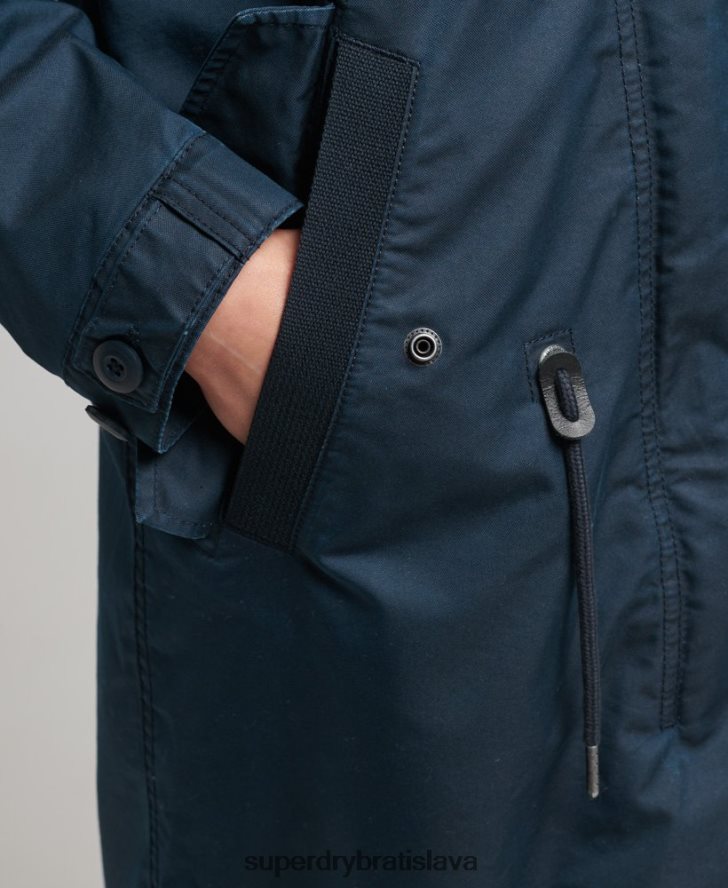 Superdry ženy poľný kabát parka 6B4ZTR3545 oblečenie námorníctvo