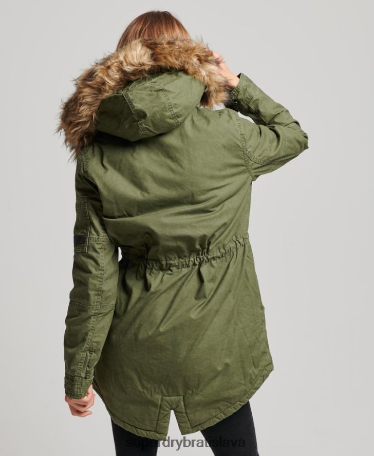 Superdry ženy poľný kabát parka 6B4ZTR5538 oblečenie zelená