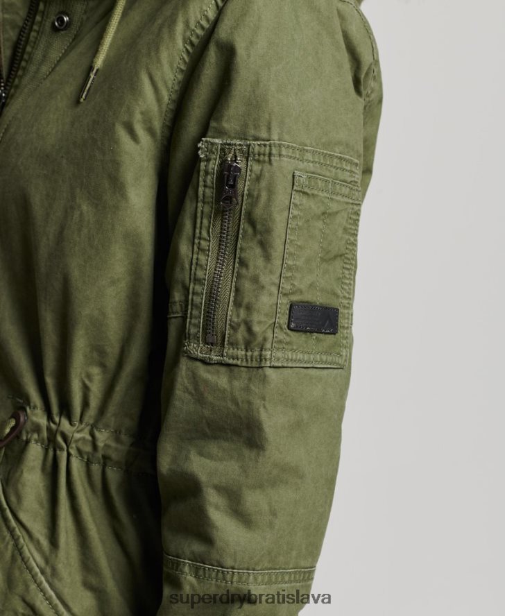 Superdry ženy poľný kabát parka 6B4ZTR5538 oblečenie zelená